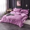 Satin Bedding Set King Wine Red Silk Like Satin Duvet Cover Set Luxury Soft Burgundy Comforter Cover Adults Bedroom Decor Chic Luxurious Sil