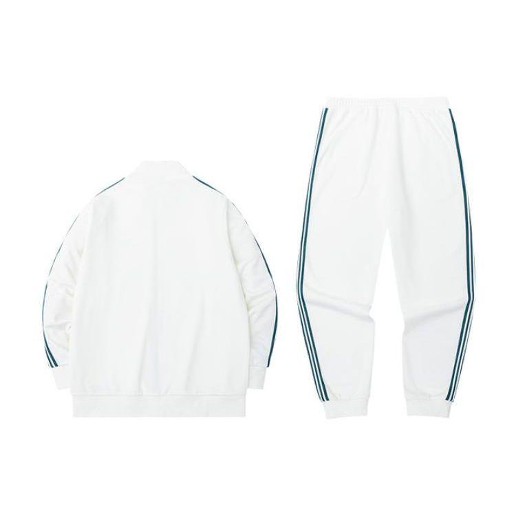 Anta Striped Logo Print Casual Jacket And Sports Long Pants Set Men Set Ivory 952248741-1