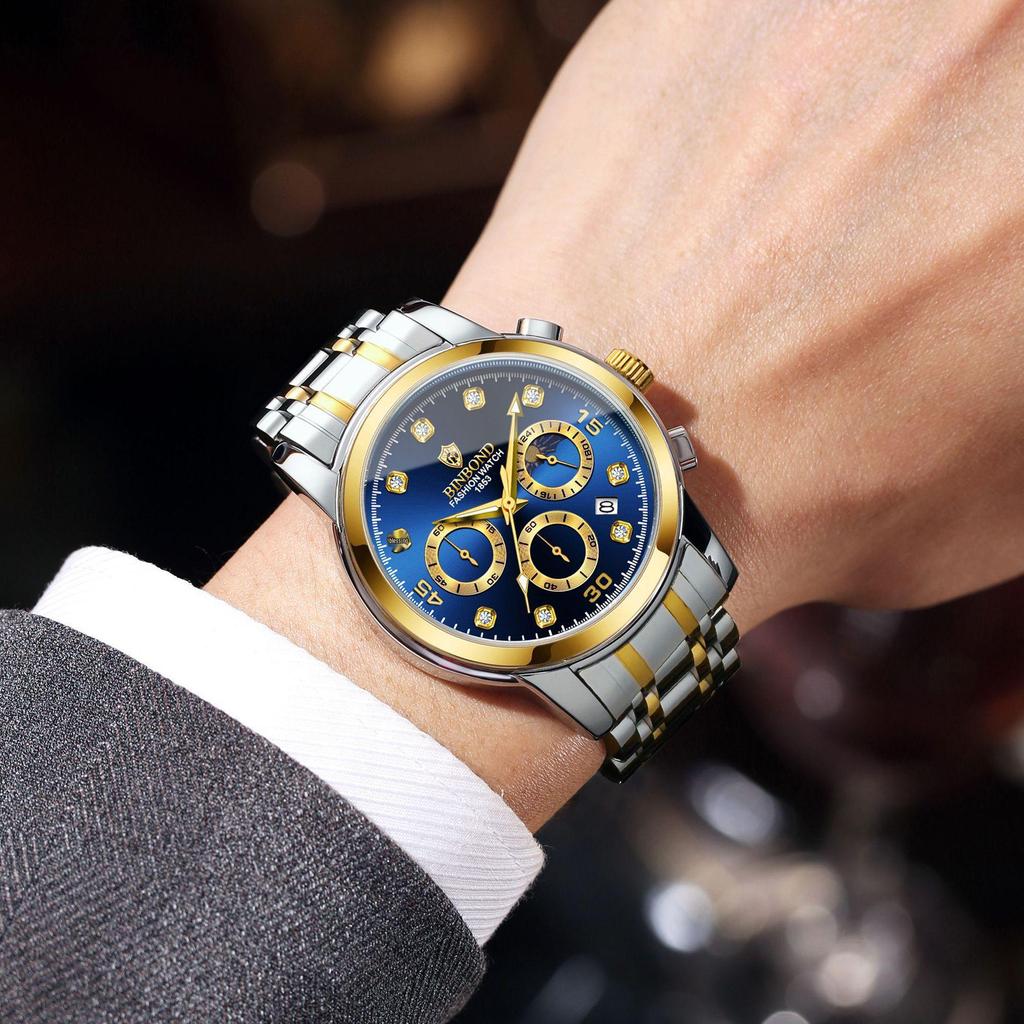 Binbang Multifunctional Quartz Men's Business Watch