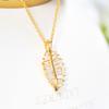 Pearl Leaf Necklace for Women Simple Temperament for Girls Trendy Forest Pendant Student Collarbone Chain