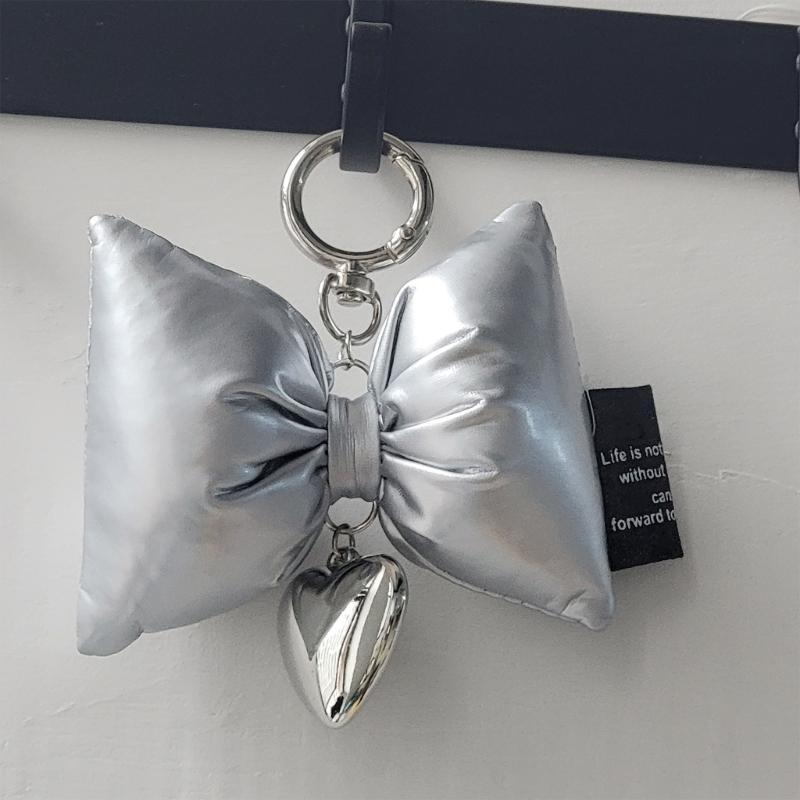 Bowknot Heart Phone Charm Detachable Bow Phone Lanyard Ornament Wrist Straps