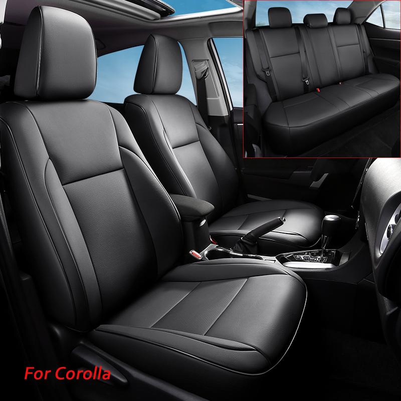 Premium Car Seat Covers For Toyota Corolla 2014 2015 2016 2017 2018 Protector Seat Cushion Waterproof Leather  Automotive Parts