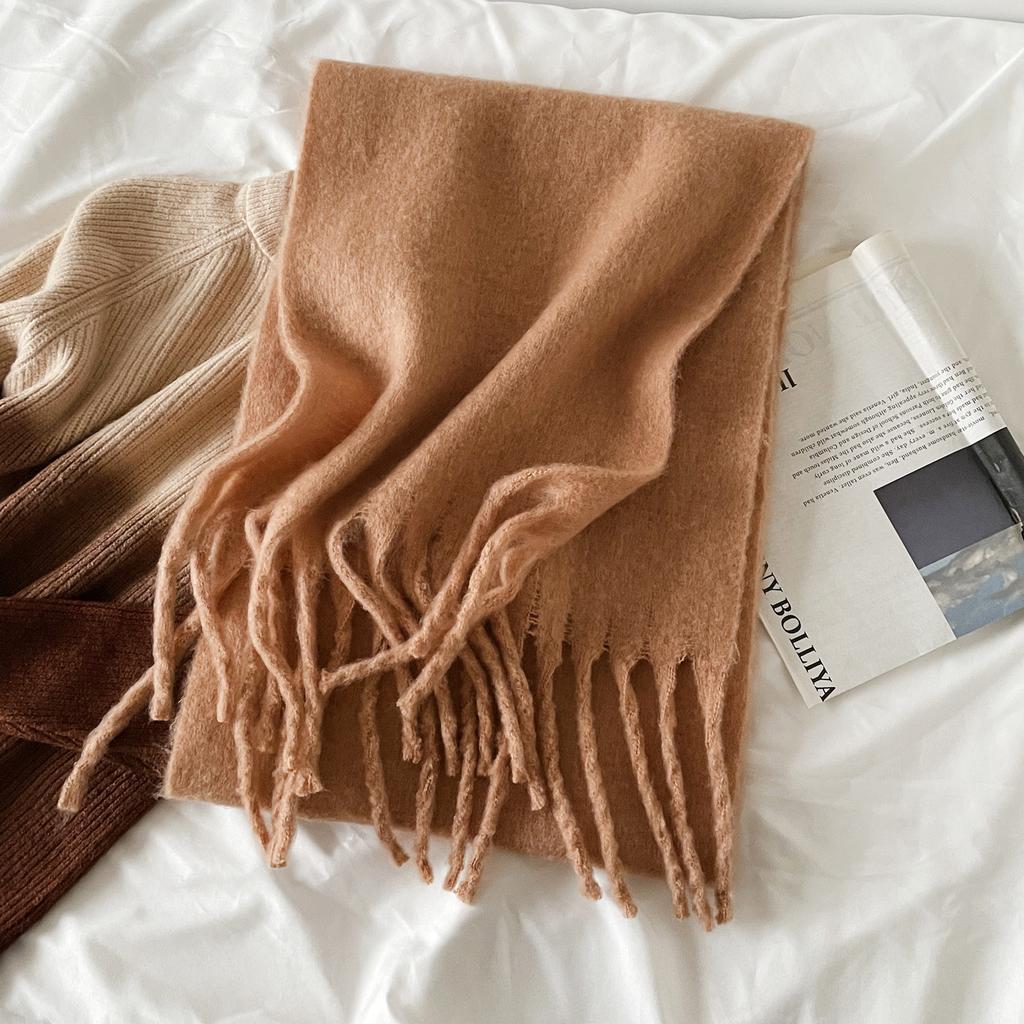 Einfarbiger Mohair-Schal neuer Schal Vakuumverpackung Herbst- und Winter-Schal Damen