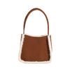 Trendy Fashion Composite Plush Bag Tote Bag Double-Sided Available Shoulder Bag Lamb Wool Matte Tote Bag