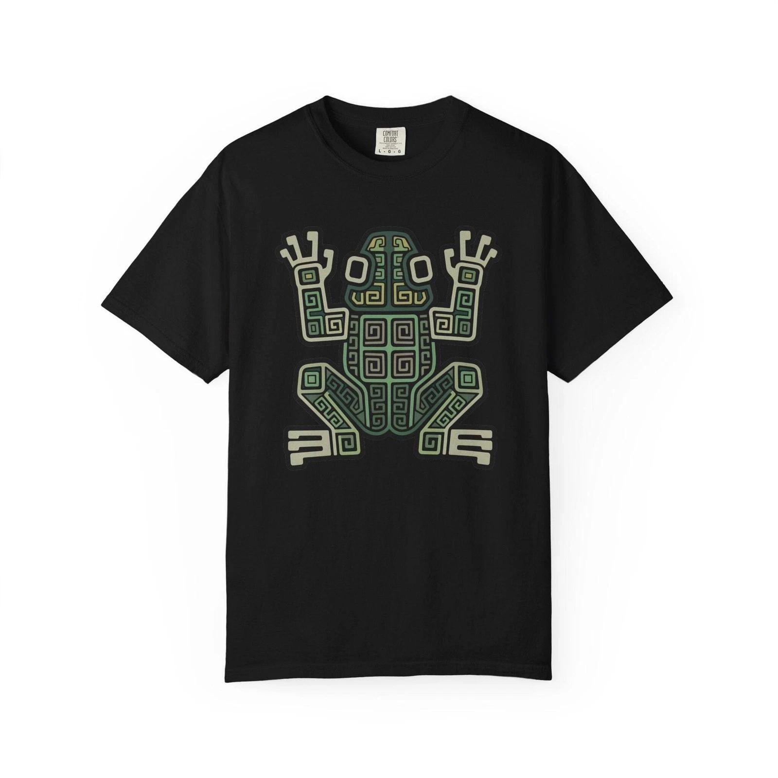 Ancient Mayan Frog Geometric Symbol T-Shirt | Tribal Art Tee | Comfort Colors XXXXL