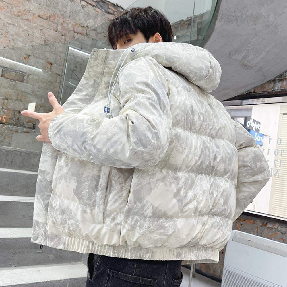 Dunjakke herre kort lett og tynn ny vintertrend hette fortykket