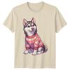 Cute Husky Puppy Dog Wearing Unisexs TShirt Siberian Husky Valentines Day