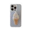 Fresh & Cute Blue Striped Ice Cream Holder for iPhone 15 Pro Max/Apple 14/13/12 Cases