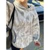 Women's Hood Neck Long Sleeve Hoodie Oversized Fit Streetwear Tree Leaf Print Sweatshirt Casual Pullover Top
