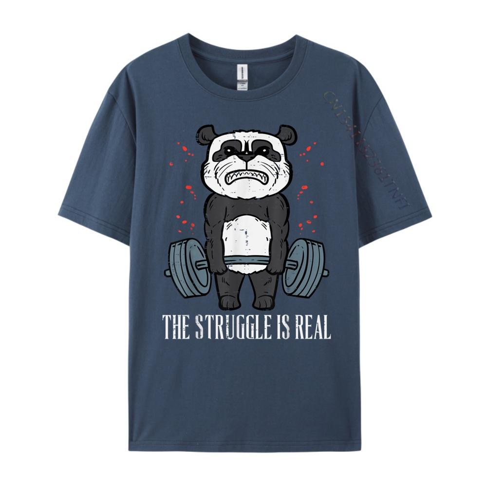 

Gym Panda Deadlift Struggle Real Workout Exercise Women Men Christian Tshirt Men Christmas England Style 4XL