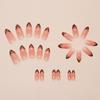 24Pcs Valentine's Day Acrylic False Nail Almond Artificial Nail French Tips Leopard Print Press On Nail Fashion Women