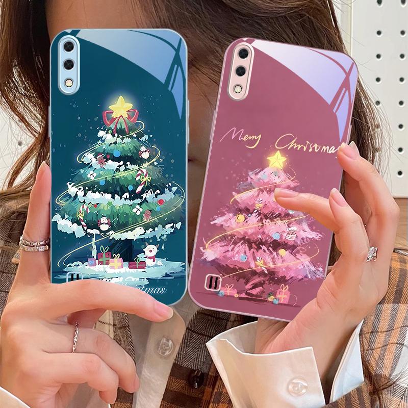 Decorated Christmas Tree For Samsung M02 12 Note 8 9 10 20 A 01 A02 A03 Core 04 05 06 10 12 13 14 15 A16 glass Ultra phone case