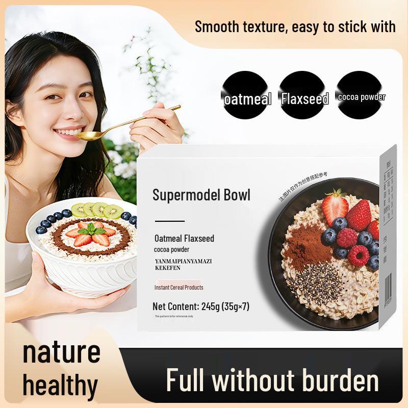 

Supermodel Bowl: Low-Calorie Cocoa Flaxseed Oatmeal Meal Replacement Powder, Ready to Mix and Eat Supermodel Bowl