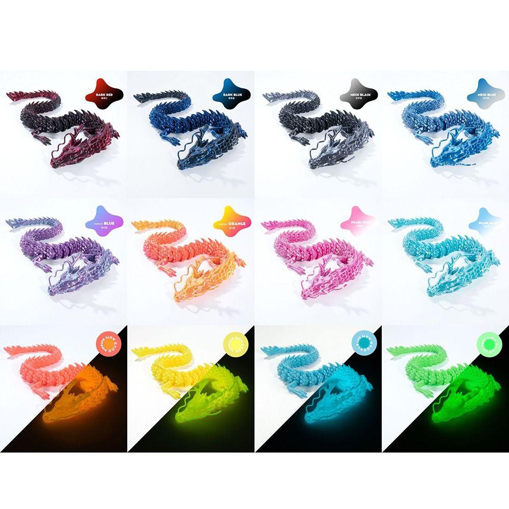 Multicolor 3D Printed Dragon Toy 30/45cm Articulated Chinese Dragon Car Decoration