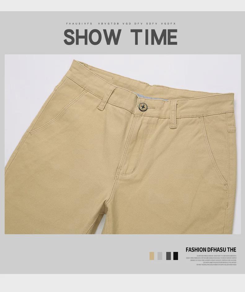 Herren Elastische Baumwollhose mit geradem Bein - Unifarben, Vielseitig, Frühling/Herbst, Koreanischer Stil (2023)