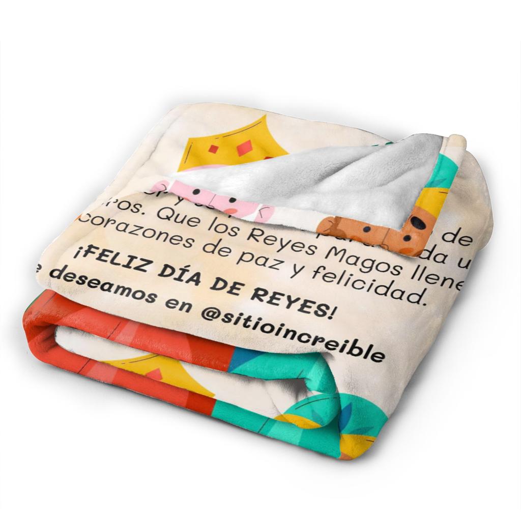 Día de los Reyes Magos Throw Blanket for Couch  Fuzzy Soft Plush Blanket 50x60 Inches Multi-size Bedspread for All Seasons