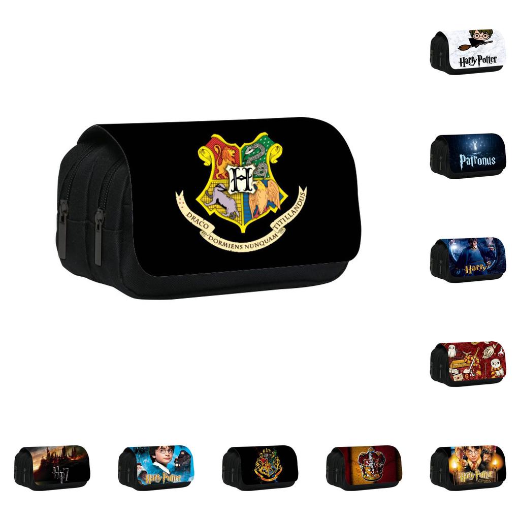 Harry Potter Pencil Case Cartoon Anime School Supplies Storage With Double Layer For Students