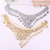 1 Pc Triangle Belly Dance Waist Chain, Sequined Tassel Waist Ornament, Oriental Dance Metal Waist Chain
