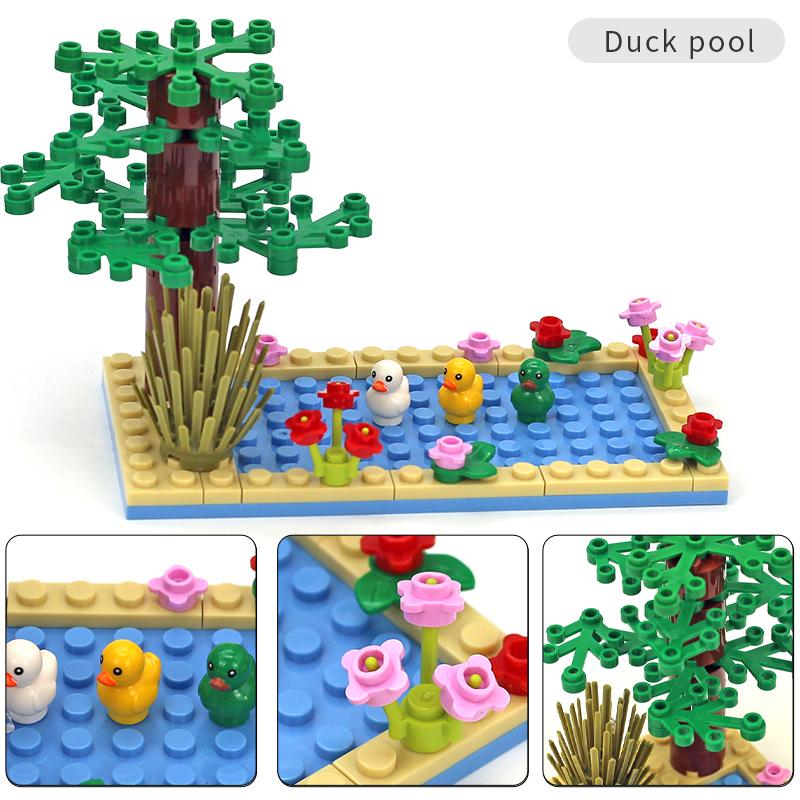 Moc Farm Animals Trees Plants Construction Blocks Toy Sets Henhouse Blocks Toy Sets For Kids Gifts With Vegetables Fruits Blocks Parts