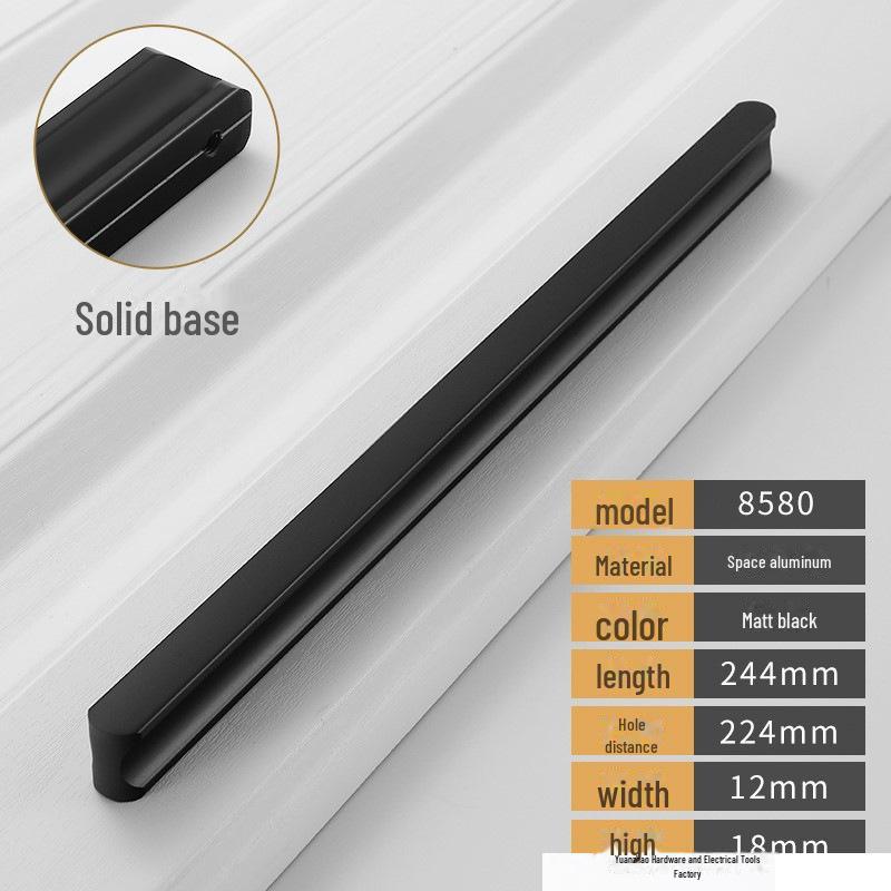 Černá a šedá moderní luxusní úchytka zásuvky skříňky