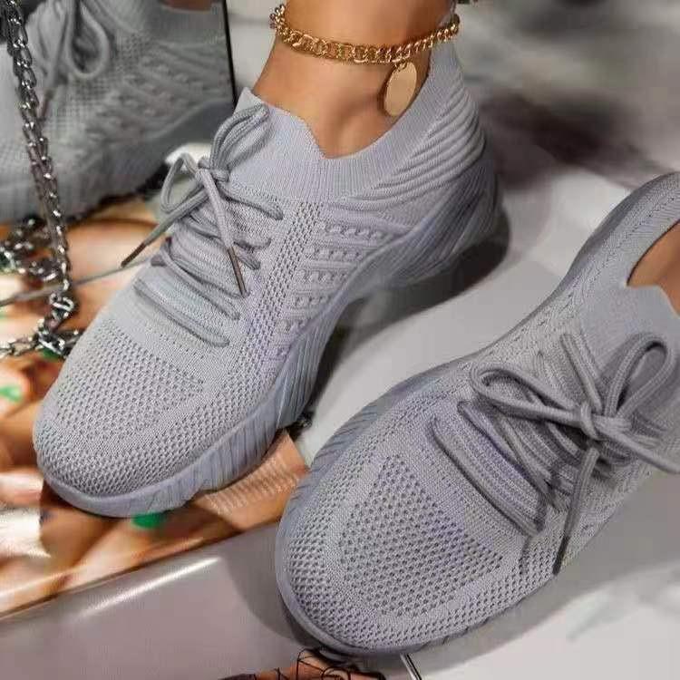 2025 Women's Flyknit Air Cushion Sole Shoes - Breathable, Large Size, Casual Spring/Autumn Footwear