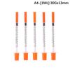 5Pcs 0.3/0.5/1ML Disposable Plastic Veterinary Syringe Orange Cap Sterile Insulin Syringe With Needles For Pet Farm Animal