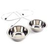 Iron Frame Stainless Steel Pet Bowl Anti-leak Pet Drinking Bowl Cat Double Bowl  Pet Feeding