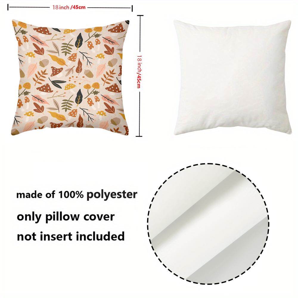 1 Pieces Autumn Leaves Mushroom Pattern Decorative Pillowcase Polyester pillowcase, sofa decorative cushion cov Headboard Pillow