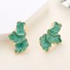 Chic Flower Post Earring Enamel Maple Leaf Florals Drop Earrings Fashionable Party Accessories Exaggerated Ornament