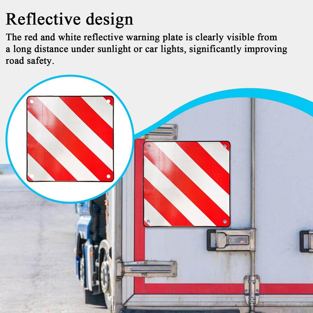 Warning Sign Car Roadside Warning Board Square Reflective Red White Alarm For Truck Automotive Security Auto Bike Carrier Road