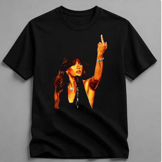 Retro Ella Langley Middle Finger Tee Retro Style Cotton Unisex T-Shirt S