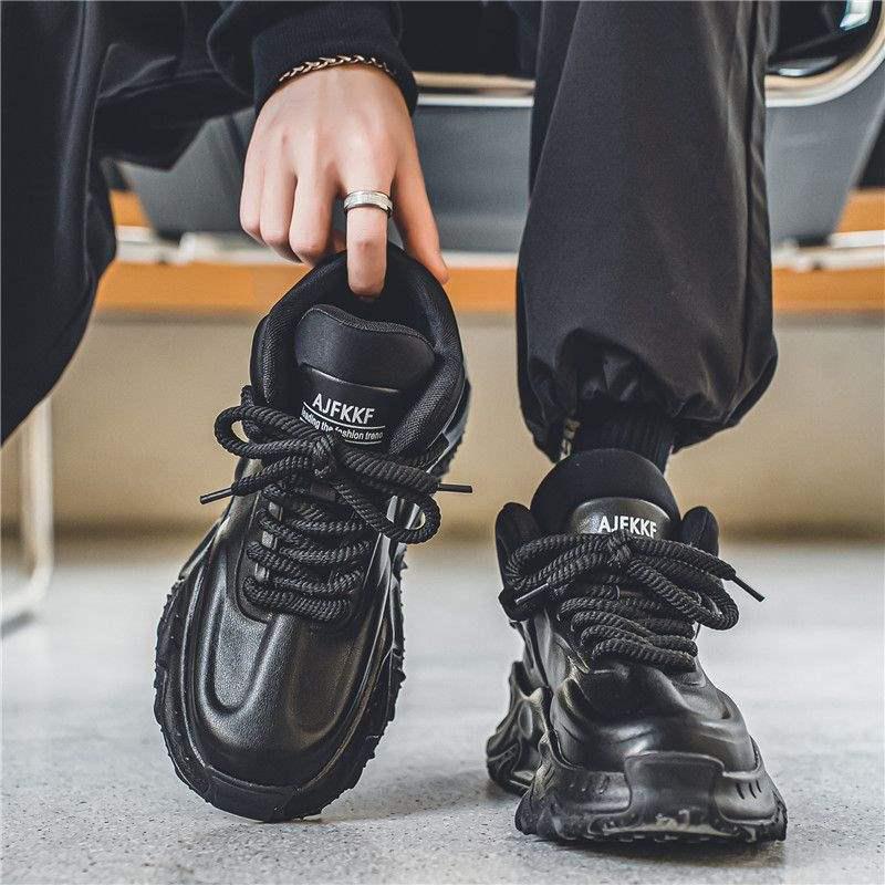 2025 Spring Men's Red High-Top Trendy Running & Basketball Dad Shoes