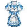 Women's V Neck Short Sleeve Work Shirt with Pockets Oktoberfest Print Medical Uniform Top Nurse Scrub Tee for Healthcare Professionals