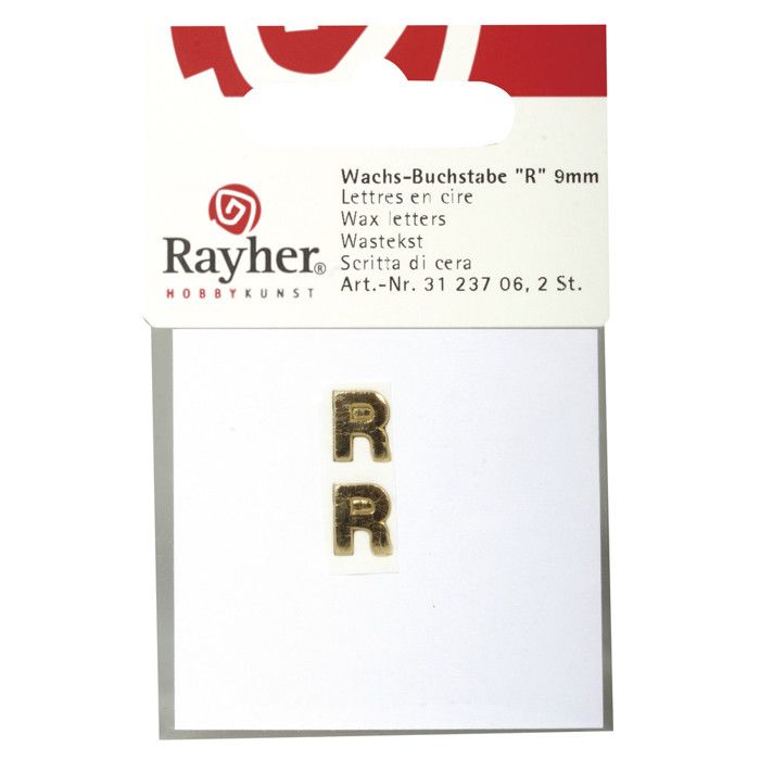 Wax Letters -R-, Gold, 9mm, tab.-LS 2 Pcs