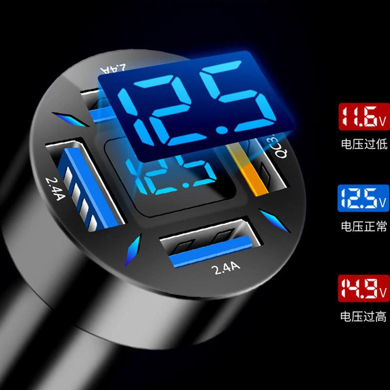 4 Ports Usb Car Charger Fast Charging Pd Quick Charge 3.0 Usb C Car Phone Charger Adapter For Iphone 13 12 Xiaomi Samsung