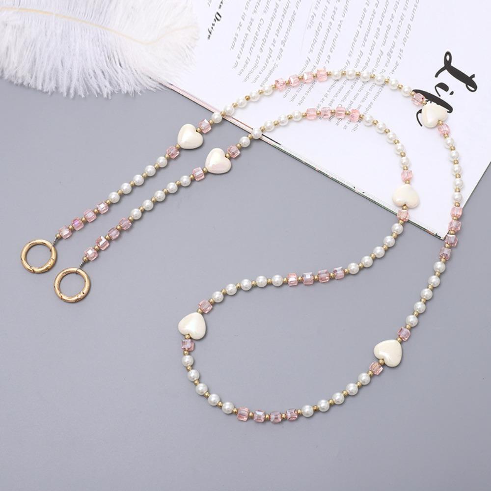 Beaded Pearl Strap Mobile Phone Lanyard DIY Bag Chain Portable Shoulder Strap