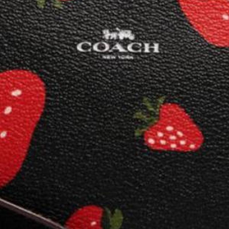 New COACH Corner Zip Leather Wallets Clutches Small Size Women's Black CH535-SVA47