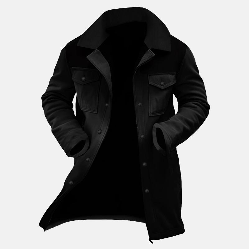 Autumn and winter men's coat suede color matching jacket multi-pocket coat 1 color doma