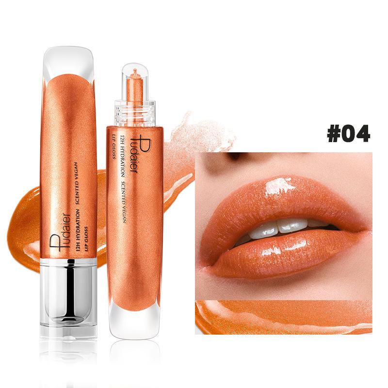 Pearlescent Glitter Plumping Lip Gloss Mirror Jelly Moisturizing Liquid Lipstick Clear Mermaid Pink Sexy Lip Tint Lips Cosmetics