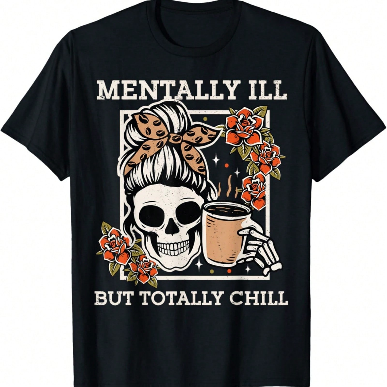 Skeleton tally Ill But Totally Chill Halloween Skull Mom T-Shirt S разноцветный