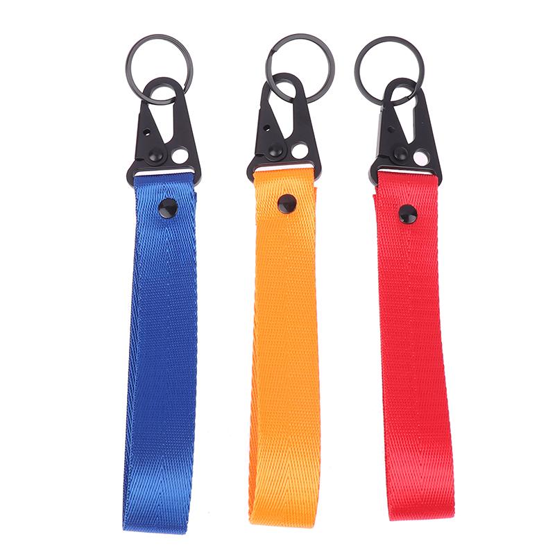 Solid Color Ribbon Keychain Lanyard Business Gift Key Chain For Jdm Car Motorcycle Keychain Key Ring
