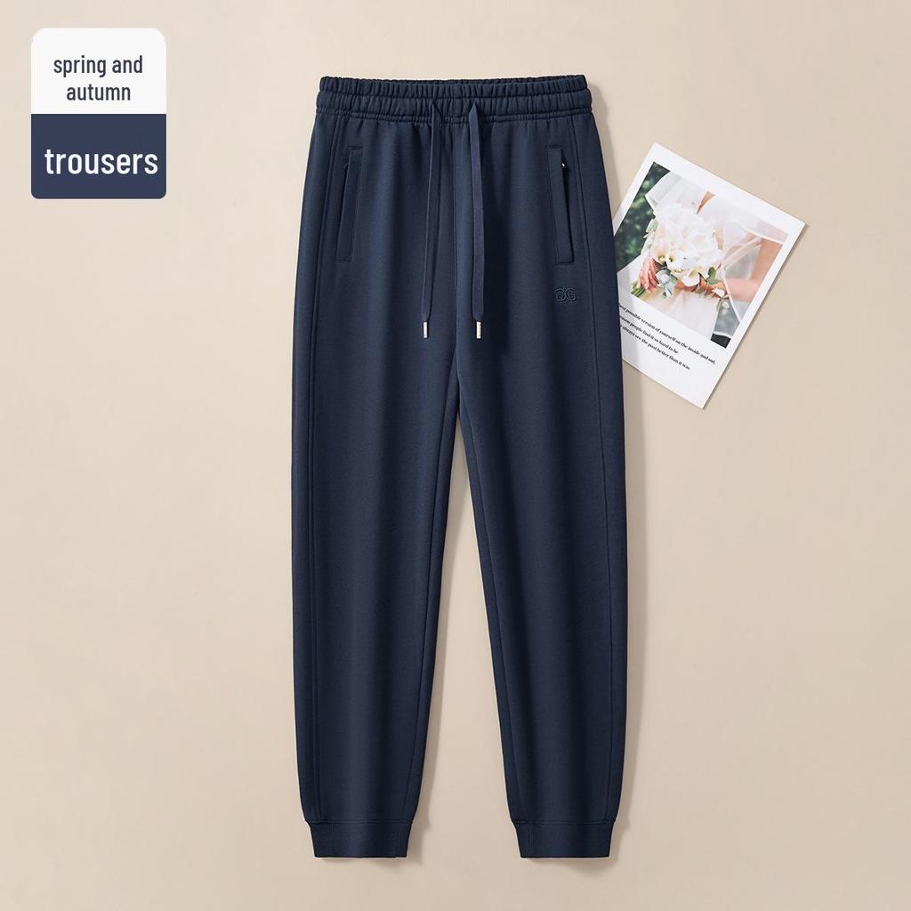 GAGN Women's Pure Cotton Thin Harem Sports Pants - Petite Spring/Autumn Straight-Leg Cuffed Sweatpants (2025)