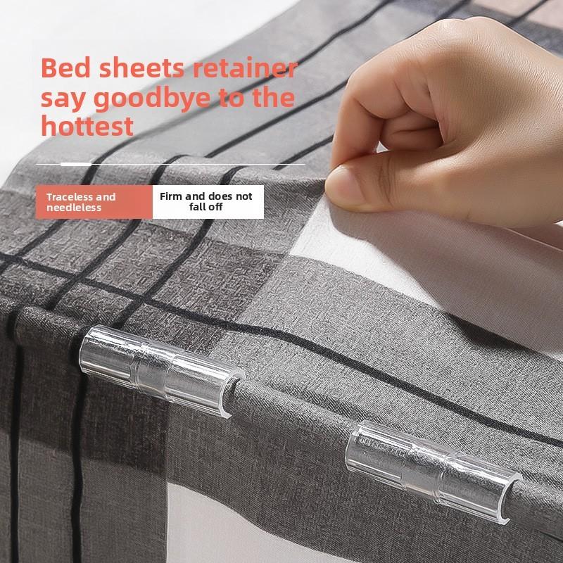6pcs Household Bed Sheet Securing Clip With Transparent Plastic For Bed Tool