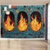 Tapeçaria de Parede com Efeito de Chama Visual 3D - Estilo Glam Poliéster Pano de Fundo de Lareira para Sala de Estar, Quarto, Casa, O
