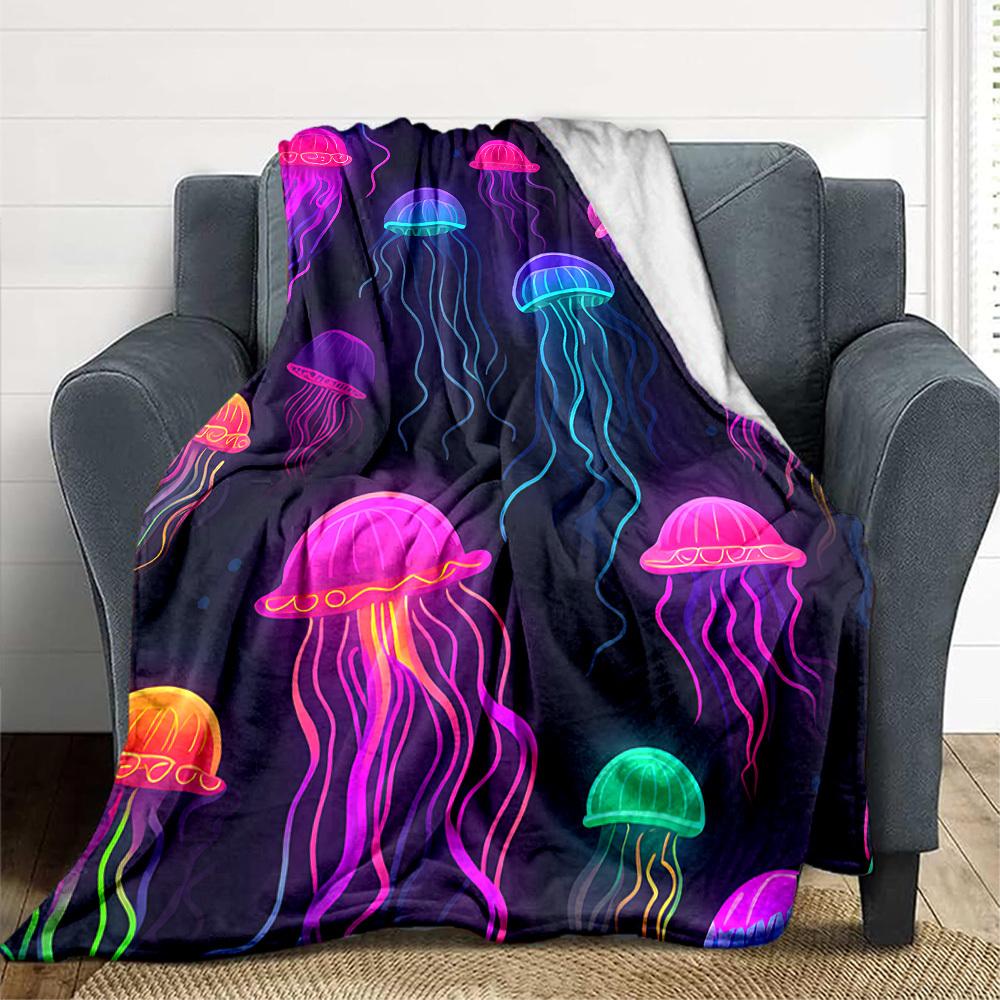 1 Stück Qualle Decke Warm, Gemütlich und Weich, Geeignet für Sofas, Betten, Autos und Büronutzung. Perfekt für Camping und Reisen, was sie zu einem großartigen Geschenk für