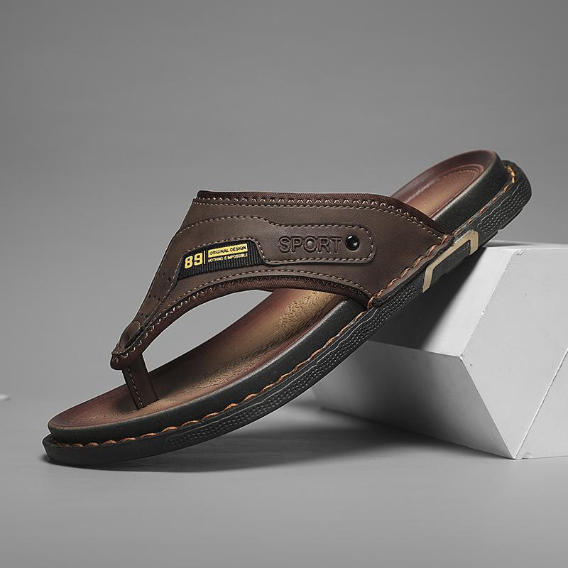 Fashion CYYTL Flip Flops Mens Slippers Summer Casual Shoes Beach Sandals Outdoor Slides Walking Comfort Leather Luxury Designer Fashion