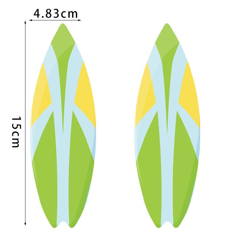 Shape Surfboard Decals Children Party With 60 Paper Stickers Decorate Festival