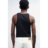 H M Ribbed Sleeveless Top sliM Fit Black