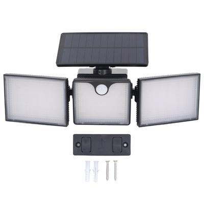 Luz Solar Exterior com Sensor de Movimento 50000H LED IP65 À Prova d'Água 3 Cabeças Luzes de Segurança Solar