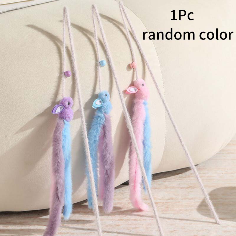 

Cat Teaser Stick With Bell Funny Plush Rabbit Cat Stick Interactive Kitten Toy Self High Durable Bite Cat Toy Pet Accessories